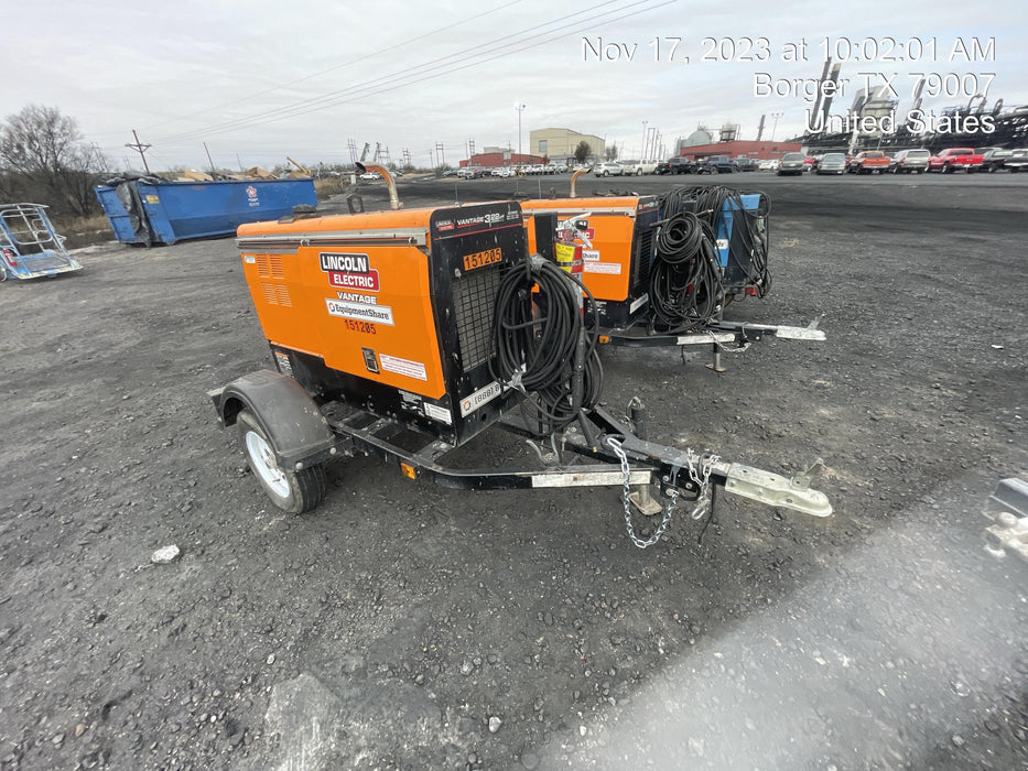 2021 Lincoln Electric Vantage 322 Vantage 322 Ready Pak 3 w/ Telematics & Decals, ORANGE (includes trailer, cable rack, fender light kit)