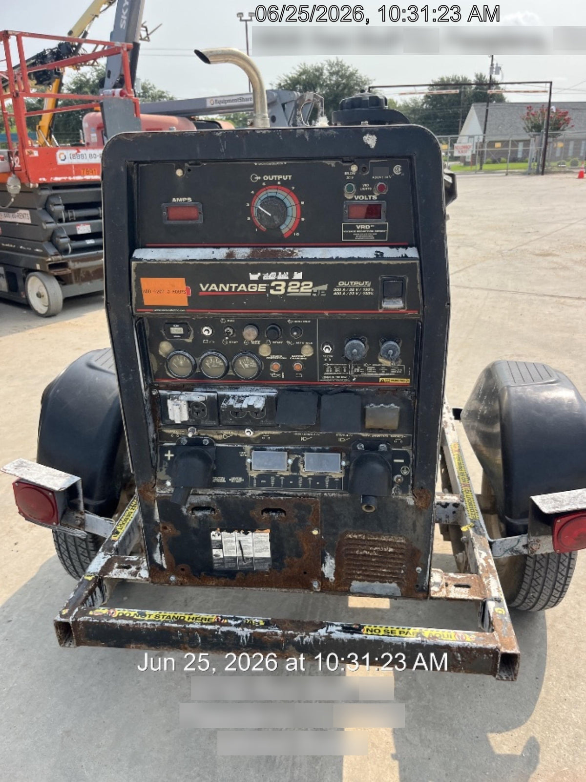 2019 Lincoln Electric Vantage 322 Lincoln Vantage 322 Welder w/Trailer, Light Kit, Cable Rack