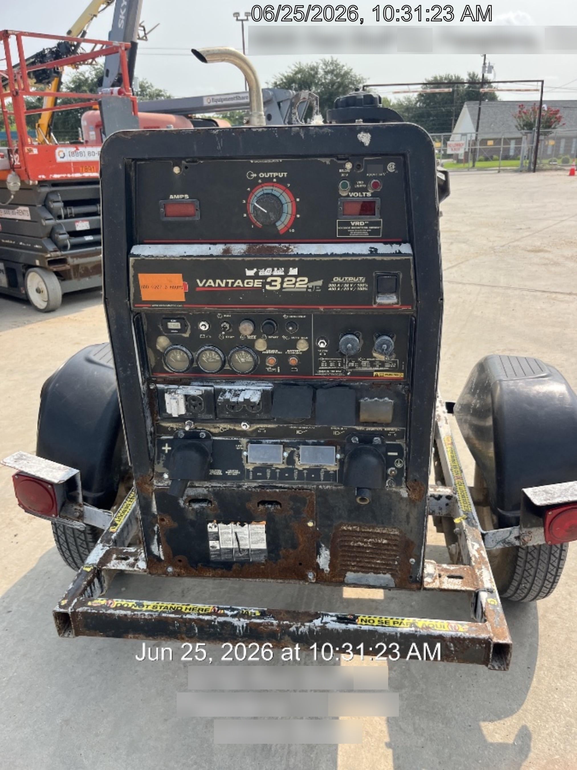 2019 Lincoln Electric Vantage 322 Lincoln Vantage 322 Welder w/Trailer, Light Kit, Cable Rack