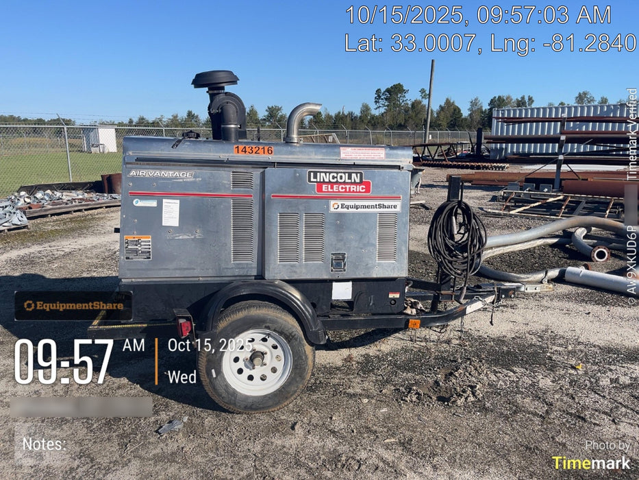 2021 Lincoln Electric Air Vantage 566 Air Vantage 566X Ready Pak 3 (includes trailer, cable rack, fender light kit); no telematics