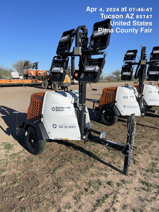 2024 Generac MLT2 Diesel, Flex Switch 120V Input, Powerzone Controller, 
(4) 320W LED Lights, 4kW Generator, 39.9 Gal Fuel Tank, 2" Ball, T3