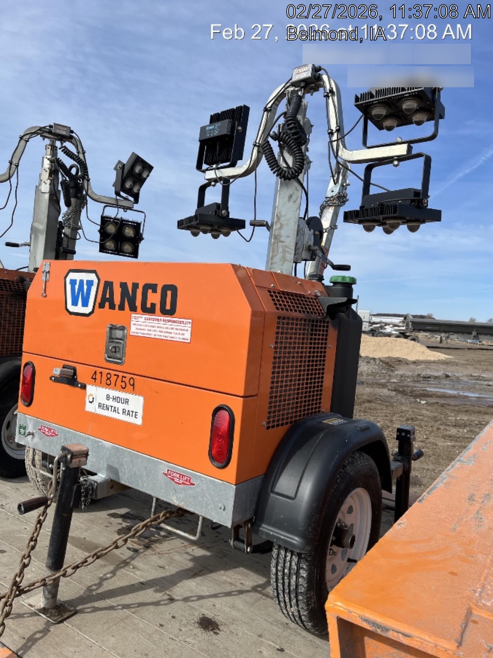 2024 Wanco WLTT-4MM4K Diesel, Deep Sea Controller, Shore Power Plug, Auto Start, (4) 350W LED Floodlights, 4kW Generator, 60 Gal Fuel Tank, 2" Ball, T3
