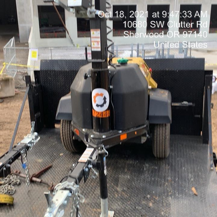 2021 Allmand NLV3GR (4) LED Light Fixture 350W, 23' Vertical Mast, 3kW Prime, Towable, Deep Sea L401, Leveling Jacks, Yanmar T4F 5.8hp