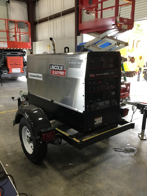 2019 Lincoln Electric Vantage 322 Ready-Pak 3, Two Wheel Trailer, Fender and Light Kit, Cable Rack