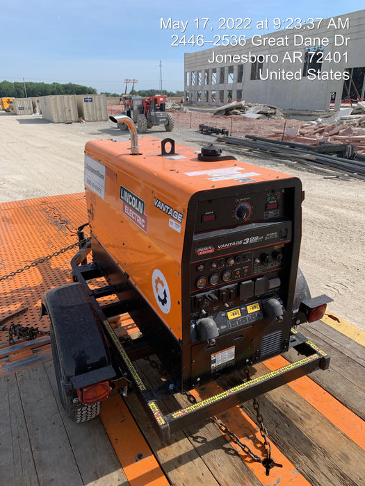 2021 Lincoln Electric Vantage 322 Vantage 322 Ready Pak 3 w/ Decals, ORANGE (includes trailer, cable rack, fender light kit) NO Telematics