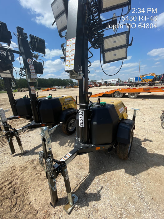 2022 Allmand NLV3GR (4) LED Light Fixture 350W, 23' Vertical Mast, 3kW Prime, Towable, ES Decals, T3