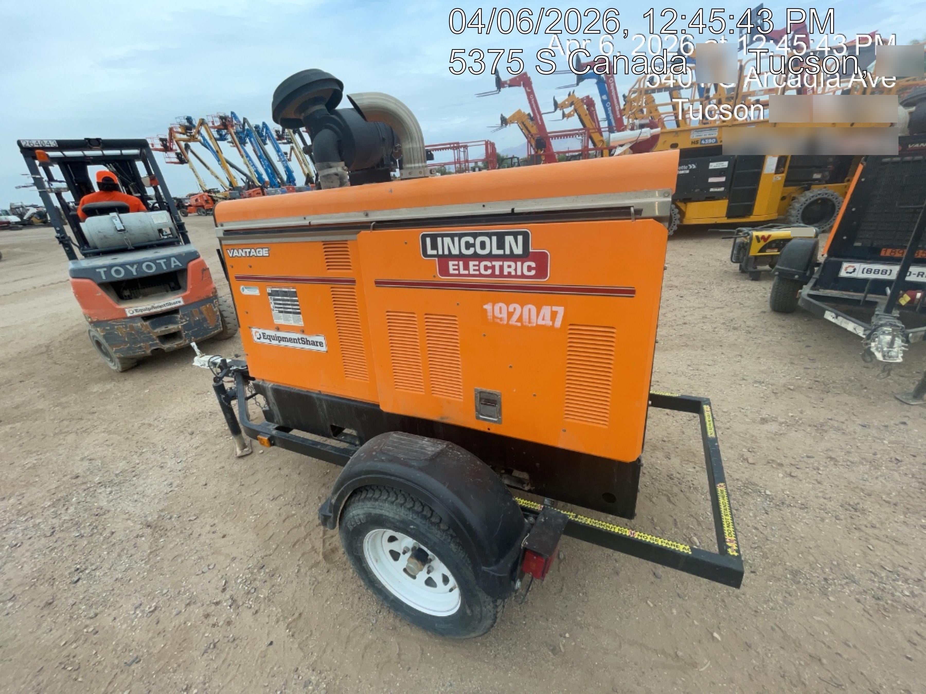 2021 Lincoln Electric Vantage 549X Ready Pak 3, ORANGE (includes trailer, cable rack, fender light kit)