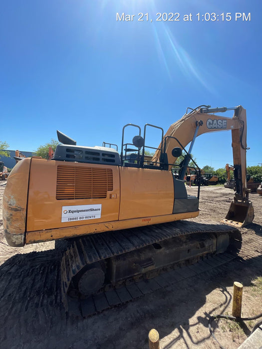 2015 Case CX350D CAB A/C, 13'-3" ARM, STEEL TRACKS, THUMB