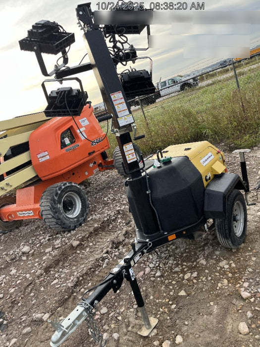 2022 Allmand NLV3GR (4) LED Light Fixture 350W, 23' Vertical Mast, 3kW Prime, Towable, Deep Sea L401, Leveling Jacks, Yanmar T4F 5.8hp