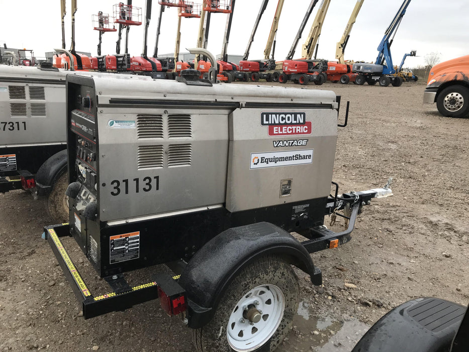 2019 Lincoln Electric Vantage 322 Welder Ready-Pak 3, Two wheel trailer, Fender and Light kit, Cable Rack