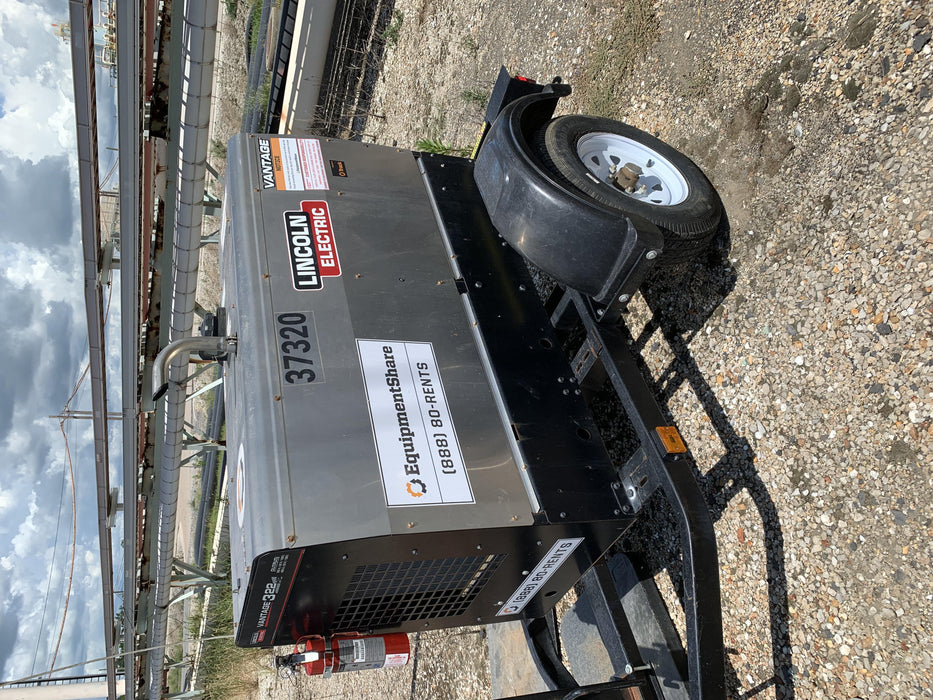 2019 Lincoln Electric Vantage 322 Ready-Pak 3, Two Wheel Trailer, Fender and Light Kit, Cable Rack