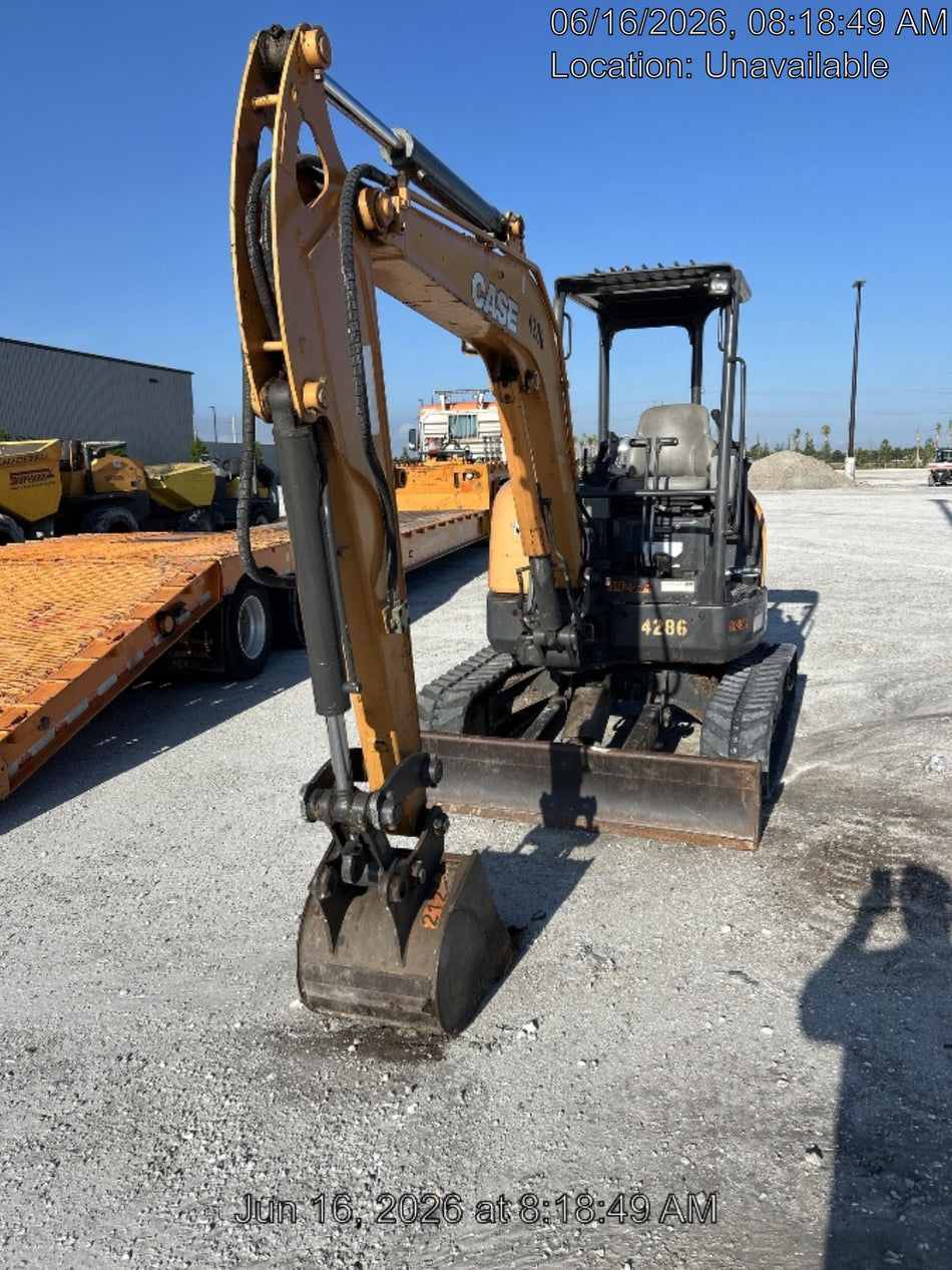 2018 Case CX37C ROPS, LONG ARM, RUBBER TRACKS, AUX HYD