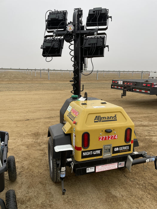 2022 Allmand NLV3GR (4) LED Light Fixture 350W, 23' Vertical Mast, 3kW Prime, Towable, ES Decals, T3