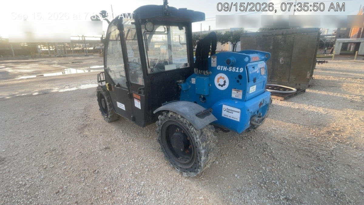 2020 Genie GTH-5519 Cab/Heat/Air, Solid Tires, Work Lights, Beacon, Aux Hydraulics, Back up Alarm w/48" Carriage, 48" Forks