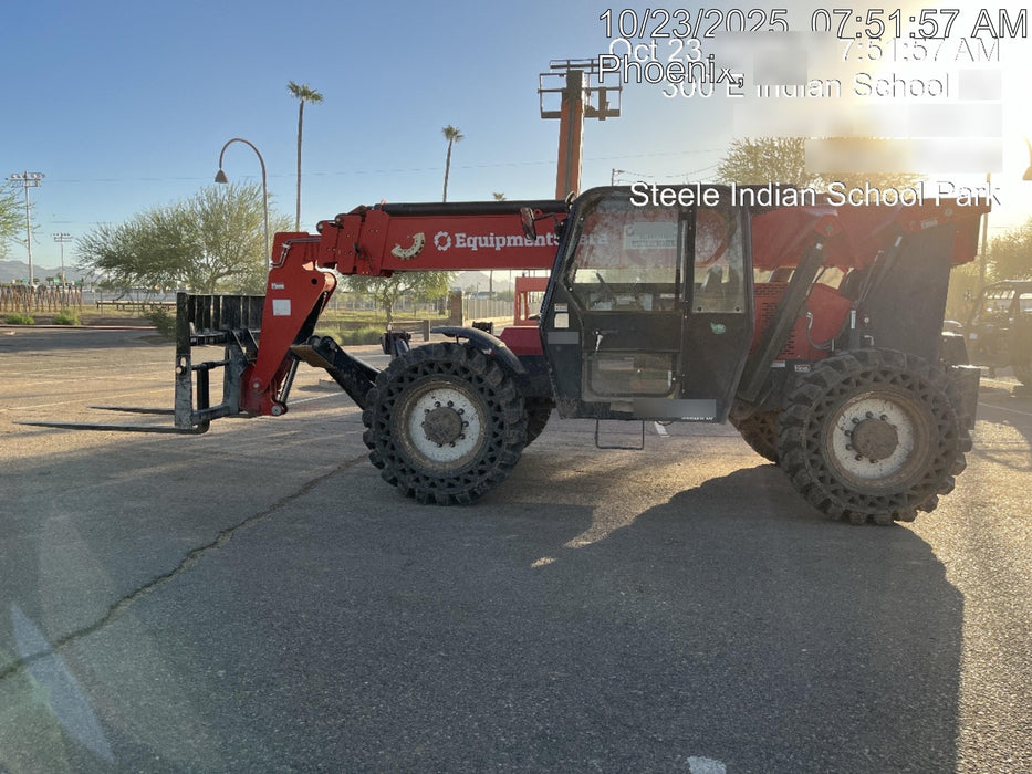 2020 Manitou MTA10055 Cab/Heat/Air, LED Work Lights, Solid Tires, Lift Hook, Beacon, Auxiliary Hydraulics w/66" Carriage and 60" Forks