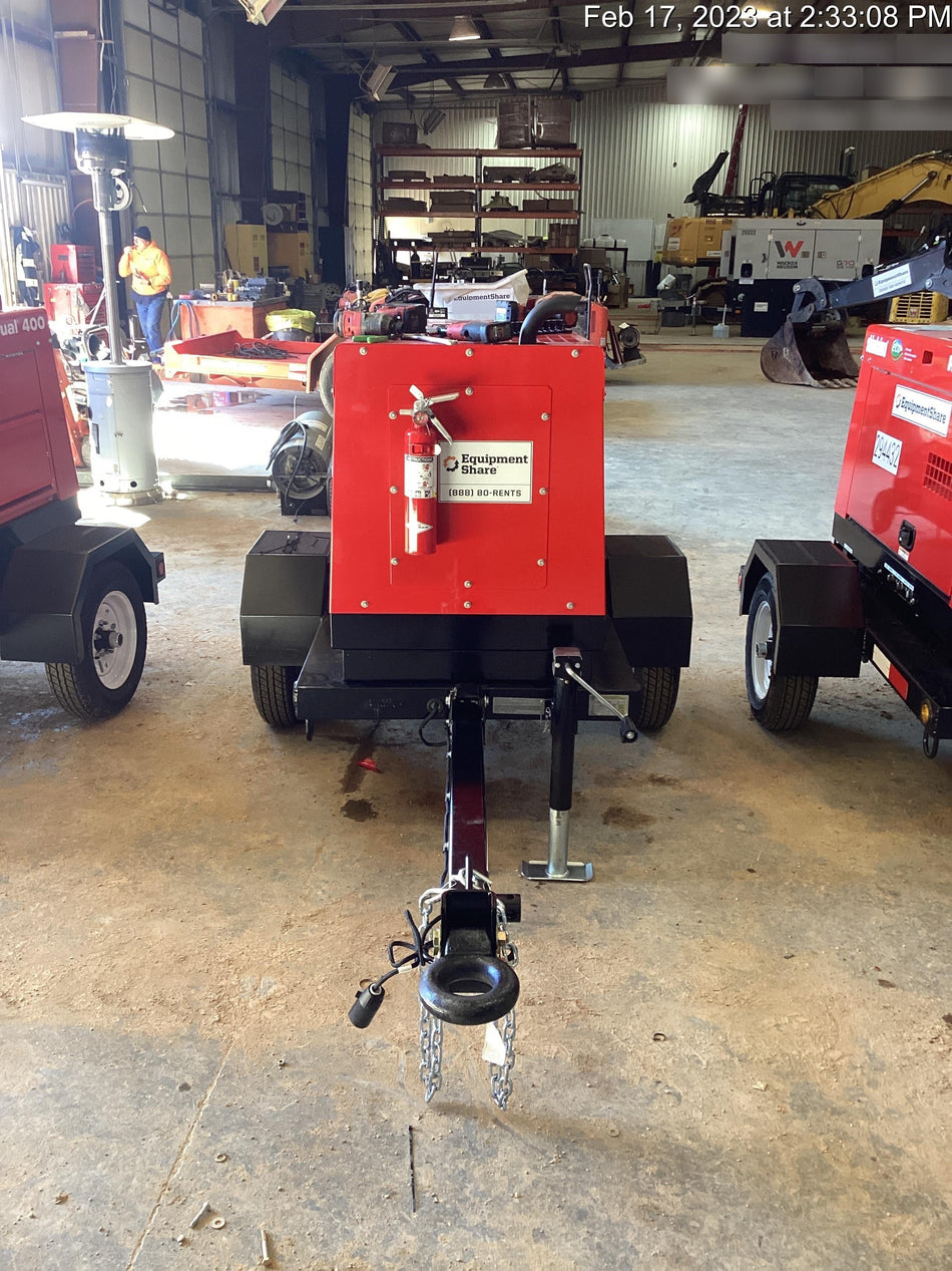 2023 Shindaiwa DGW400MDL Kubota D902 Engine, 23 HP, Dual Op Welder, Wire, Arc, Droop Stick, Tig, and CC Stick Functionality, Simulphase, 3 Phase and 1 Phase Gen Output, Single Axle NB Trlr, Slr Trckl Chrg 12V 12W, Fire Ext