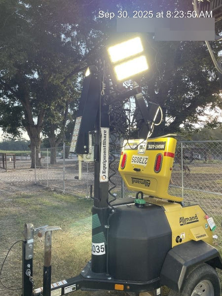 2022 Allmand NLV3GR (4) LED Light Fixture 350W, 23' Vertical Mast, 3kW Prime, Towable, ES Decals, T3