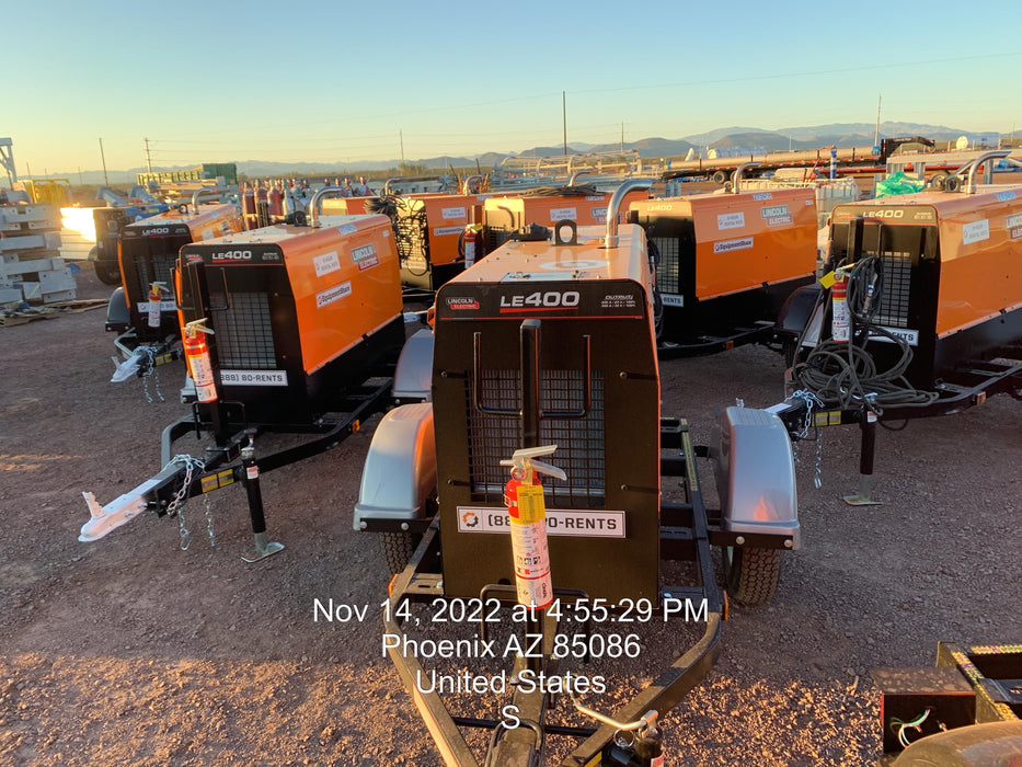 2022 Lincoln Electric LE400 Kubota V1505, Trlr, Cable Rack, Light Kit, ES Decals, T3