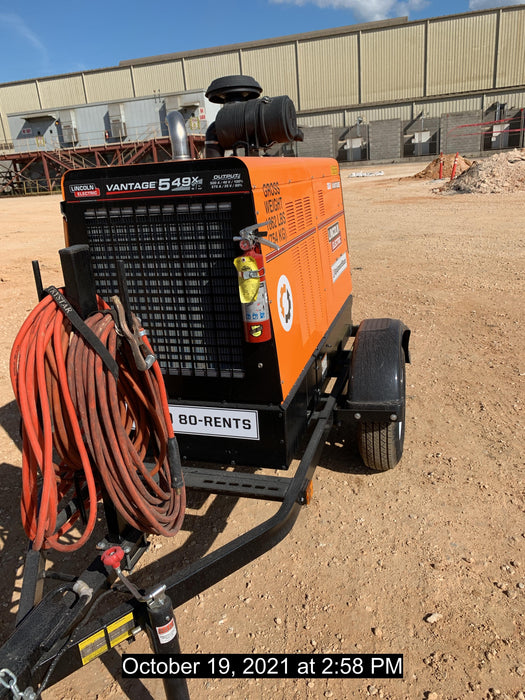 2021 Lincoln Electric Vantage 549X Ready Pak 3, ORANGE (includes trailer, cable rack, fender light kit)