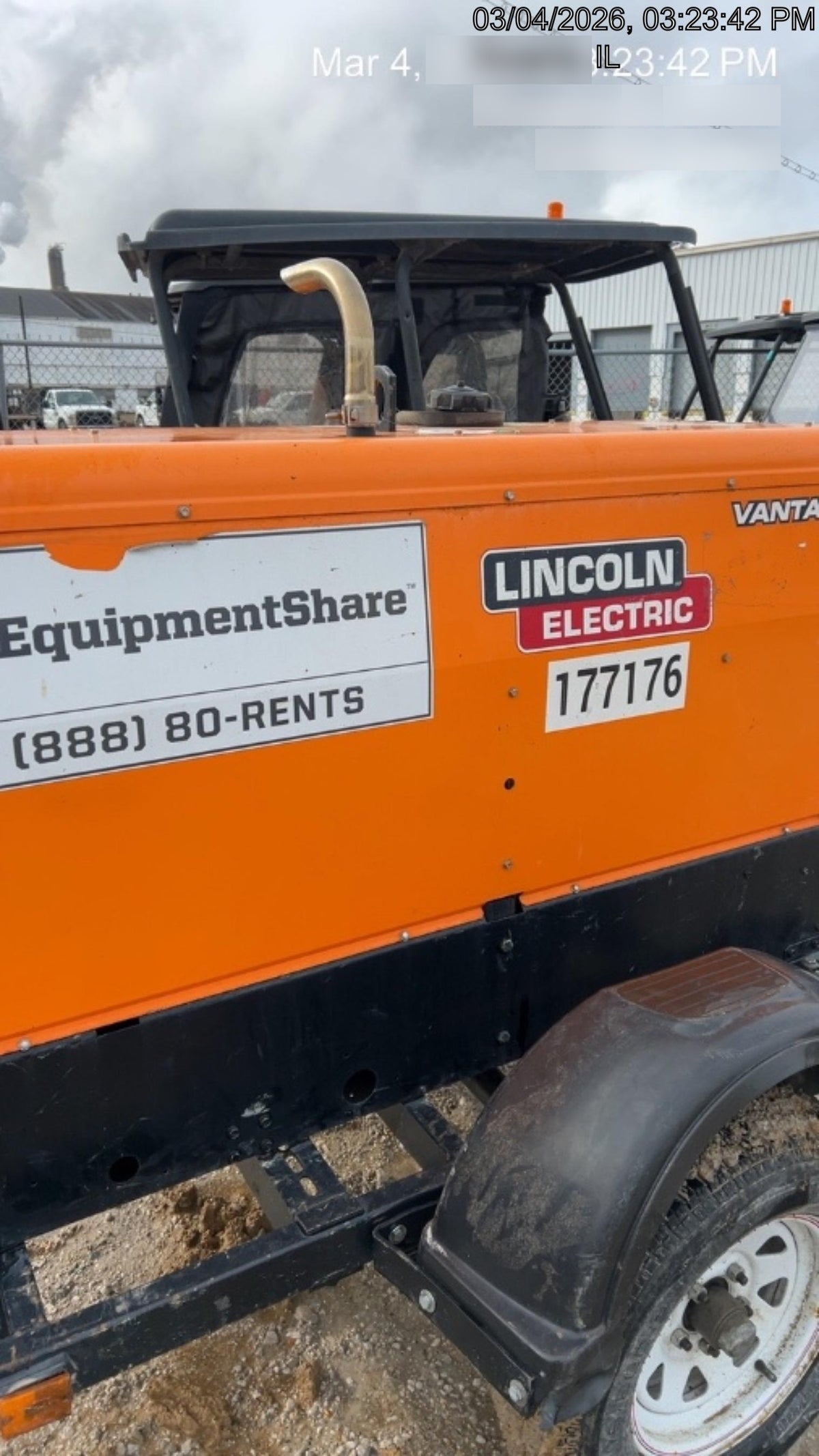 2021 Lincoln Electric Vantage 322 Vantage 322 Ready Pak 3 w/ Decals, ORANGE (includes trailer, cable rack, fender light kit) NO Telematics
