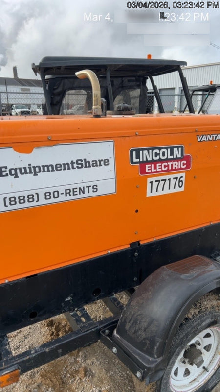 2021 Lincoln Electric Vantage 322 Vantage 322 Ready Pak 3 w/ Decals, ORANGE (includes trailer, cable rack, fender light kit) NO Telematics