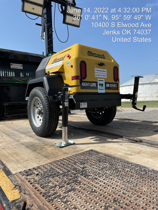 2022 Allmand NLV3GR (4) LED Light Fixture 350W, 23' Vertical Mast, 3kW Prime, Towable, Deep Sea L401, Leveling Jacks, Yanmar T4F 5.8hp