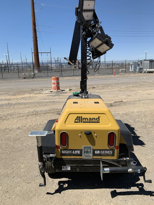2020 Allmand NLV3GR (4) LED Light Fixture 350W, 23' Vertical Mast, 3kW Prime, Towable, Deep Sea L401, Leveling Jacks, Yanmar T4F 5.8hp