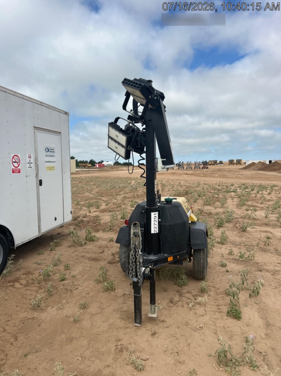 2022 Allmand NLV3GR (4) LED Light Fixture 350W, 23' Vertical Mast, 3kW Prime, Towable, Deep Sea L401, Leveling Jacks, Yanmar T4F 5.8hp