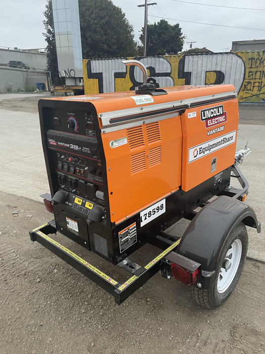 2021 Lincoln Electric Vantage 322 Vantage 322 Ready Pak 3 w/ Decals, ORANGE (includes trailer, cable rack, fender light kit) NO Telematics