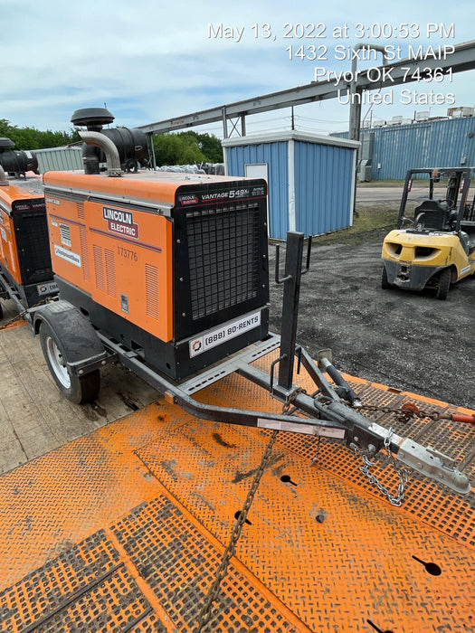 2021 Lincoln Electric Vantage 549X Ready Pak 3, ORANGE (includes trailer, cable rack, fender light kit)