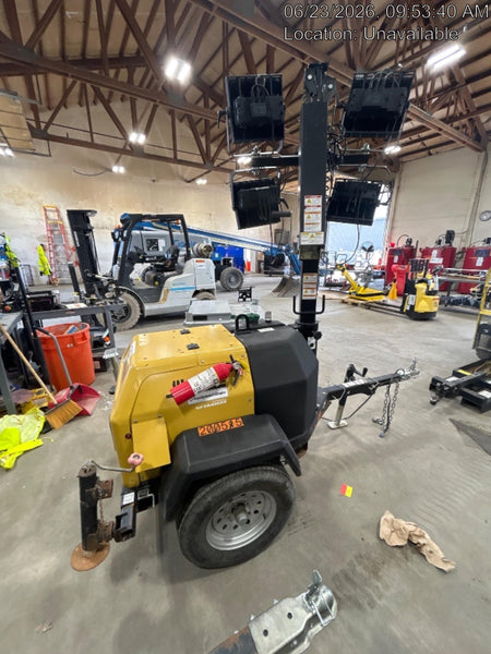 2022 Allmand NLV3GR (4) LED Light Fixture 350W, 23' Vertical Mast, 3kW Prime, Towable, Deep Sea L401, Leveling Jacks, Yanmar T4F 5.8hp