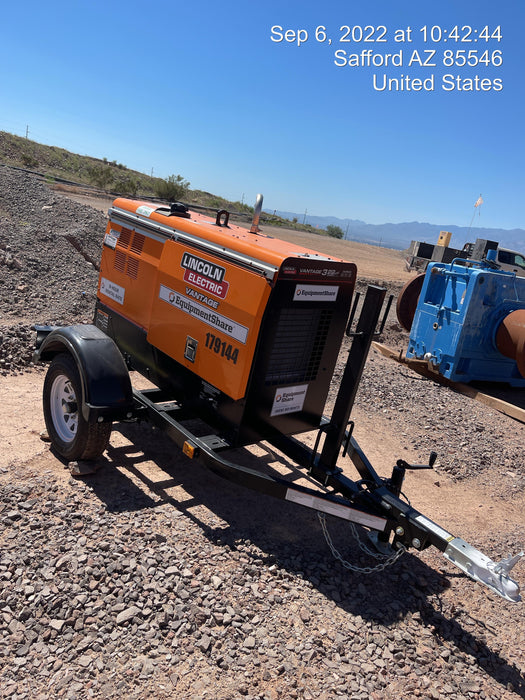 2021 Lincoln Electric Vantage 322 Vantage 322 Ready Pak 3 w/ Decals, ORANGE (includes trailer, cable rack, fender light kit) NO Telematics