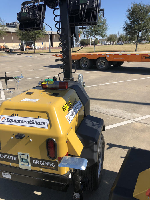 2022 Allmand NLV3GR (4) LED Light Fixture 350W, 23' Vertical Mast, 3kW Prime, Towable, Deep Sea L401, Leveling Jacks, Yanmar T4F 5.8hp