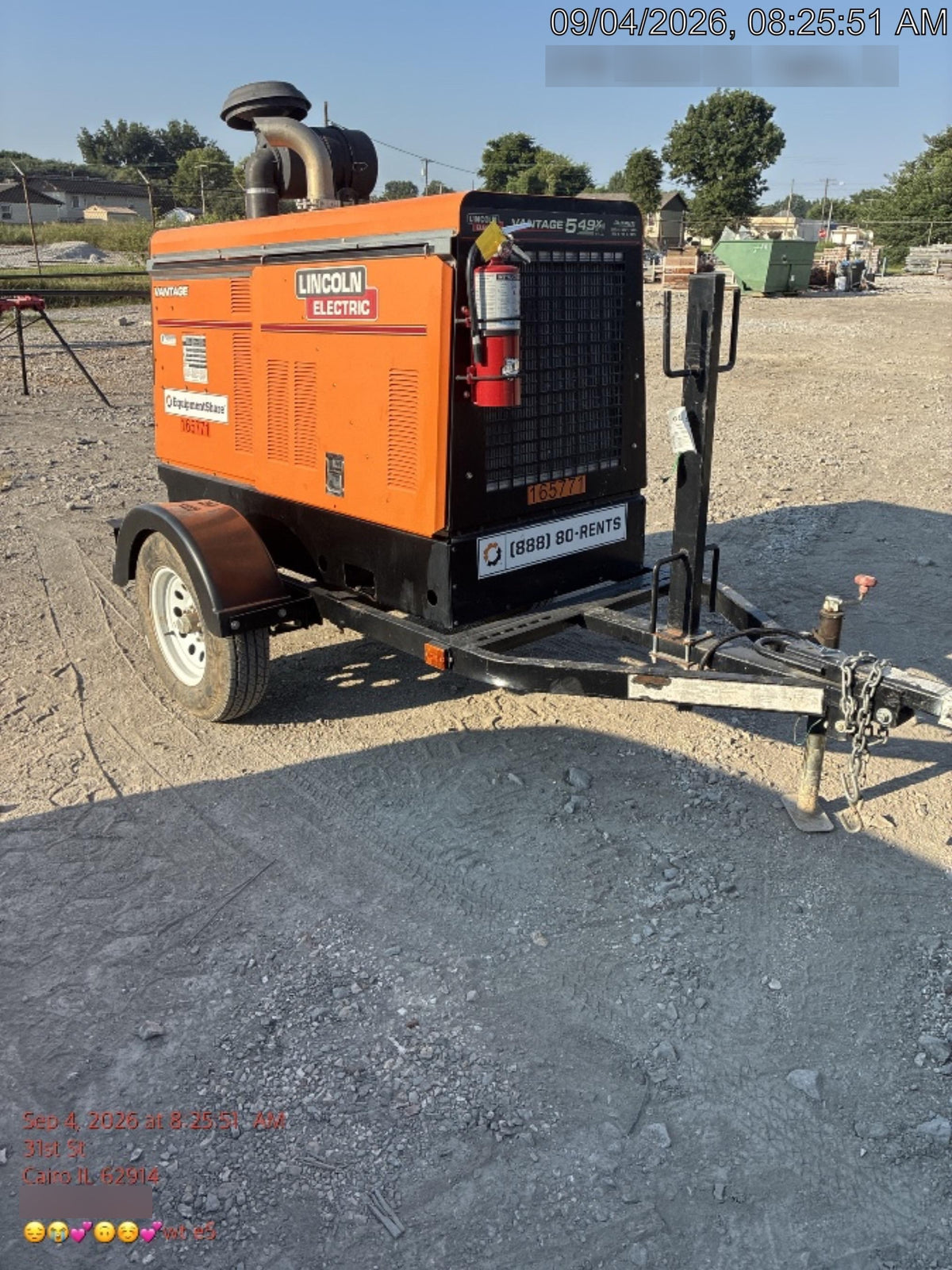 2021 Lincoln Electric Vantage 549X Ready Pak 3, ORANGE (includes trailer, cable rack, fender light kit)
