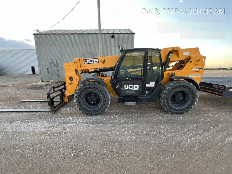 2020 JCB 509-42 Cab/Heat/Air, Solid Tires, Work Lights, Beacon, Aux Hydraulics, Back up Alarm, Lifting Eye, ES Decals