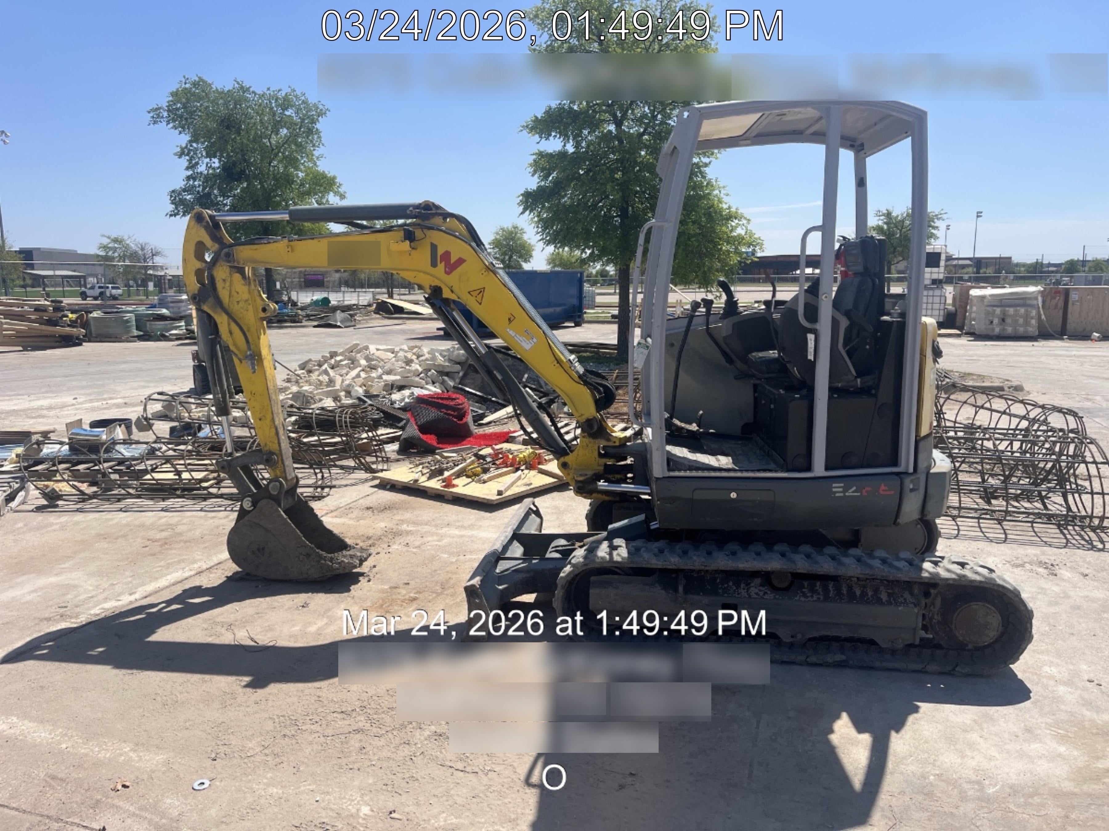 2019 Wacker Neuson EZ26 MX, Trk, Long, Canopy w/Manual Coupler, 3-40mm Pin Kits, 12"/18"/24" Pin on Buckets