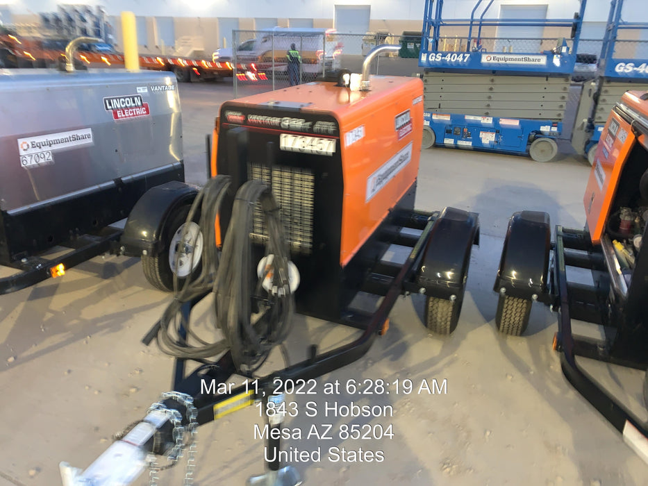 2021 Lincoln Electric Vantage 322 Vantage 322 Ready Pak 3 w/ Decals, ORANGE (includes trailer, cable rack, fender light kit) NO Telematics