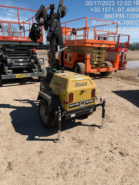 2022 Allmand NLV3GR (4) LED Light Fixture 350W, 23' Vertical Mast, 3kW Prime, Towable, ES Decals, T3