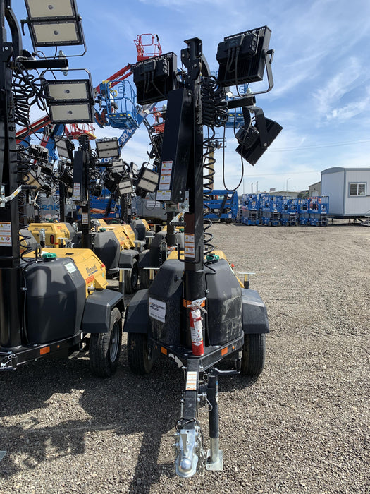 2020 Allmand NLV3GR (4) LED Light Fixture 350W, 23' Vertical Mast, 3kW Prime, Towable, Deep Sea L401, Leveling Jacks, Yanmar T4F 5.8hp