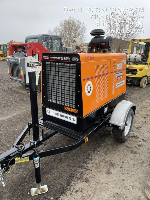 2022 Lincoln Electric Vantage 549X Crosslink Technology, Trailer Mounted, ES Decals, T3