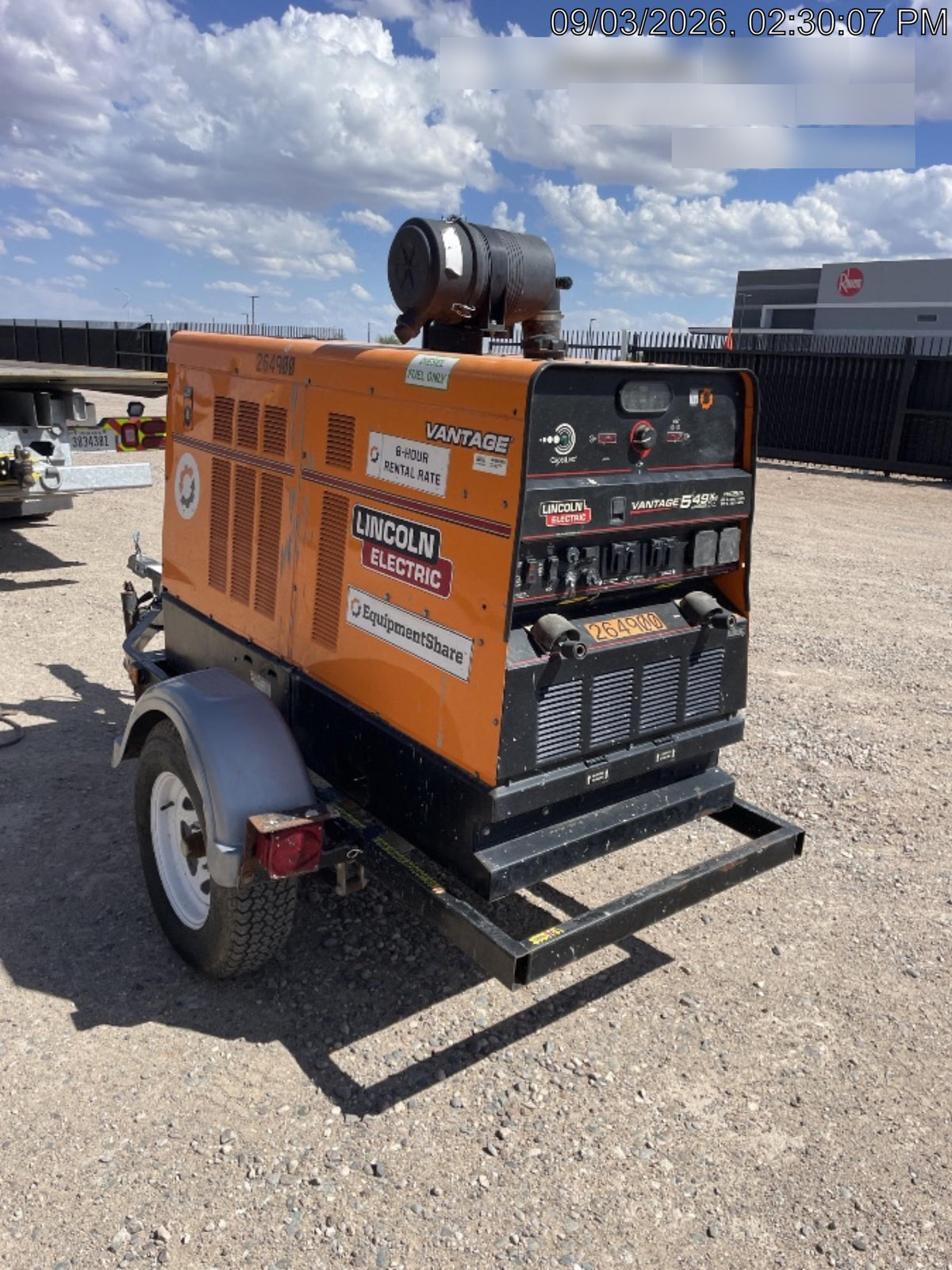 2022 Lincoln Electric Vantage 549X Crosslink Technology, Trailer Mounted, ES Decals, T3
