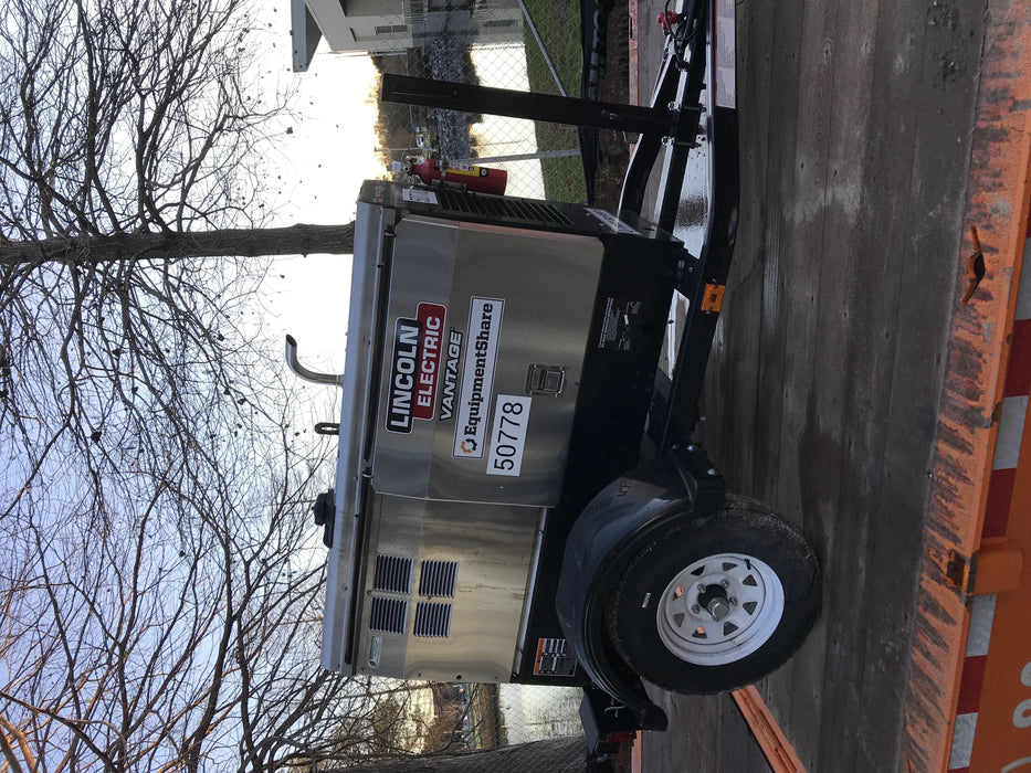 2019 Lincoln Electric Vantage 322 Welder Ready-Pak 3, Two wheel trailer, Fender and Light kit, Cable Rack