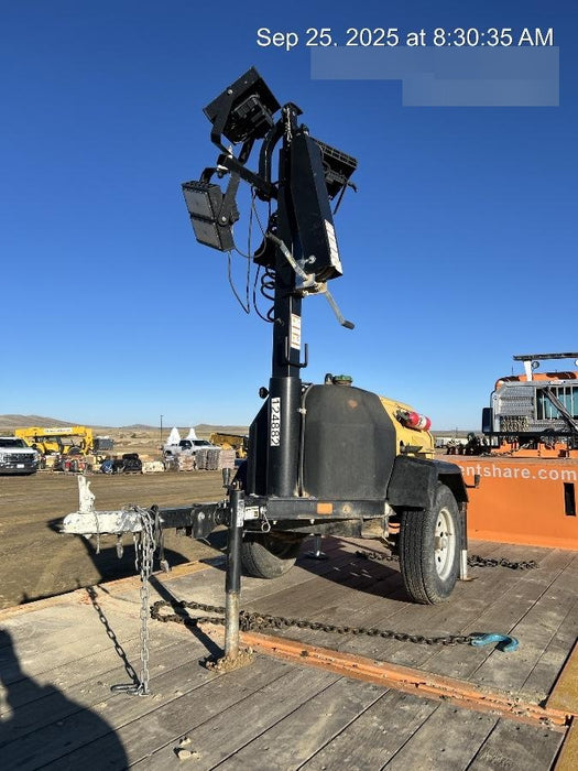 2021 Allmand NLV3GR (4) LED Light Fixture 350W, 23' Vertical Mast, 3kW Prime, Towable, Deep Sea L401, Leveling Jacks, Yanmar T4F 5.8hp