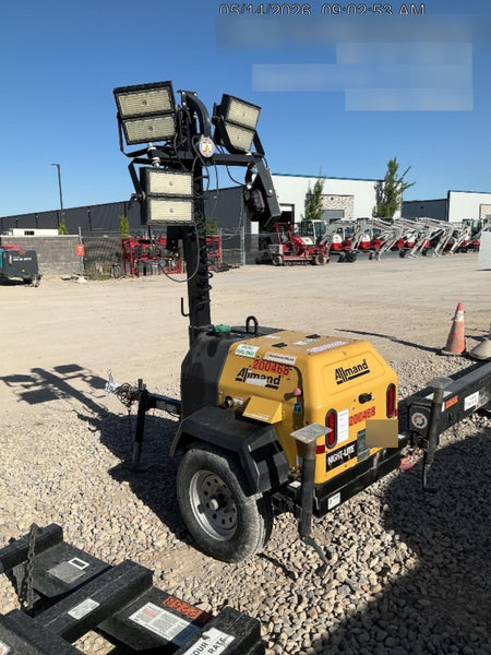 2022 Allmand NLV3GR (4) LED Light Fixture 350W, 23' Vertical Mast, 3kW Prime, Towable, Deep Sea L401, Leveling Jacks, Yanmar T4F 5.8hp