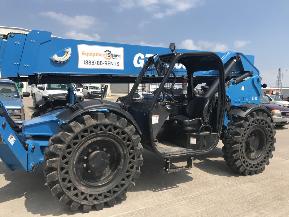2018 Genie GTH-1056 Genie GTH-1056 w/Open ROPS, Solid Tires, Work Light/Beacon, 60" Carriage and Forks