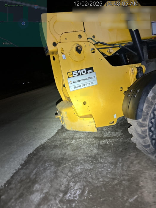 2019 JCB 510-56 Open ROPS, 74 HP, Solid Tires, Worklights, Beacon, Aux Hydraulics, Lifting Eye 66" Carriage/60" Forks