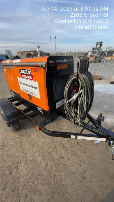 2021 Lincoln Electric Vantage 322 Vantage 322 Ready Pak 3 w/ Decals, ORANGE (includes trailer, cable rack, fender light kit) NO Telematics