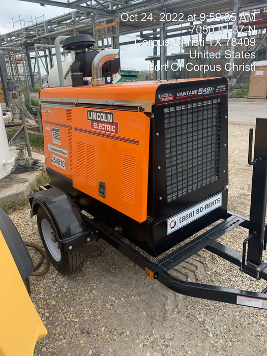 2022 Lincoln Electric Vantage 549X Crosslink Technology, Trailer Mounted
