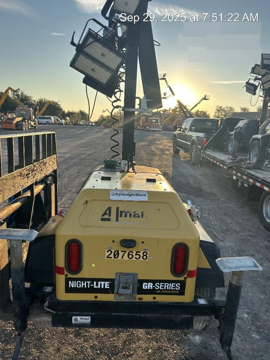 2022 Allmand NLV3GR (4) LED Light Fixture 350W, 23' Vertical Mast, 3kW Prime, Towable, Deep Sea L401, Leveling Jacks, Yanmar T4F 5.8hp