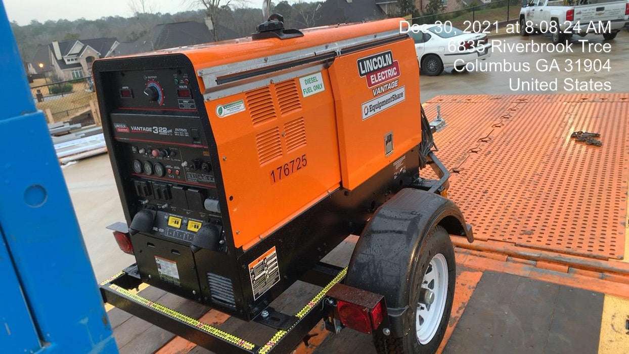 2021 Lincoln Electric Vantage 322 Vantage 322 Ready Pak 3 w/ Decals, ORANGE (includes trailer, cable rack, fender light kit) NO Telematics